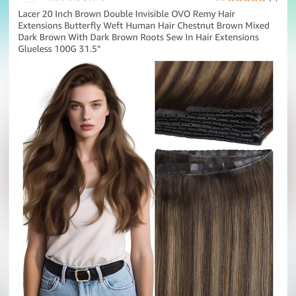 #5 Lacer Brown Hair Extensions - Chestnut and Dark Brown